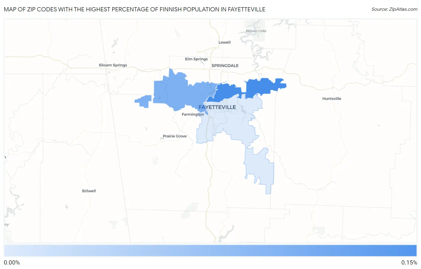 Zip Codes with the Highest Percentage of Finnish Population in Fayetteville Map