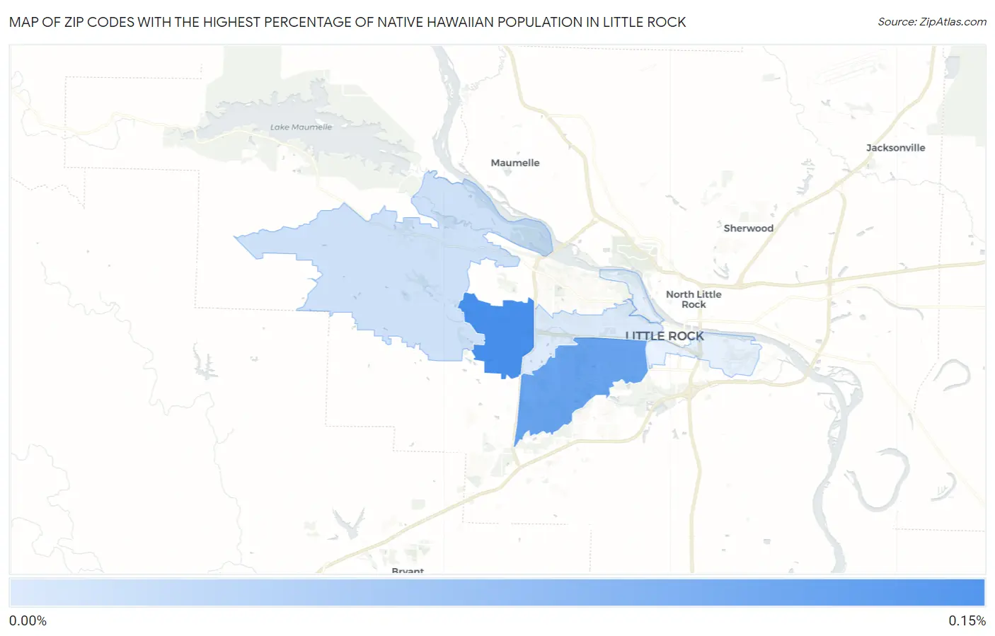 Zip Codes with the Highest Percentage of Native Hawaiian Population in Little Rock Map