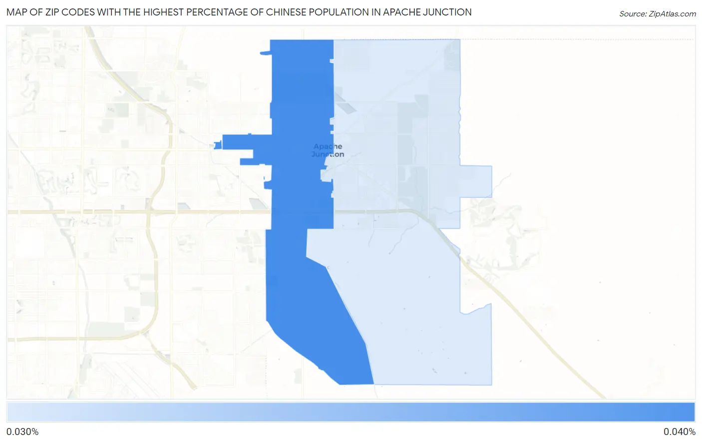 Zip Codes with the Highest Percentage of Chinese Population in Apache Junction Map