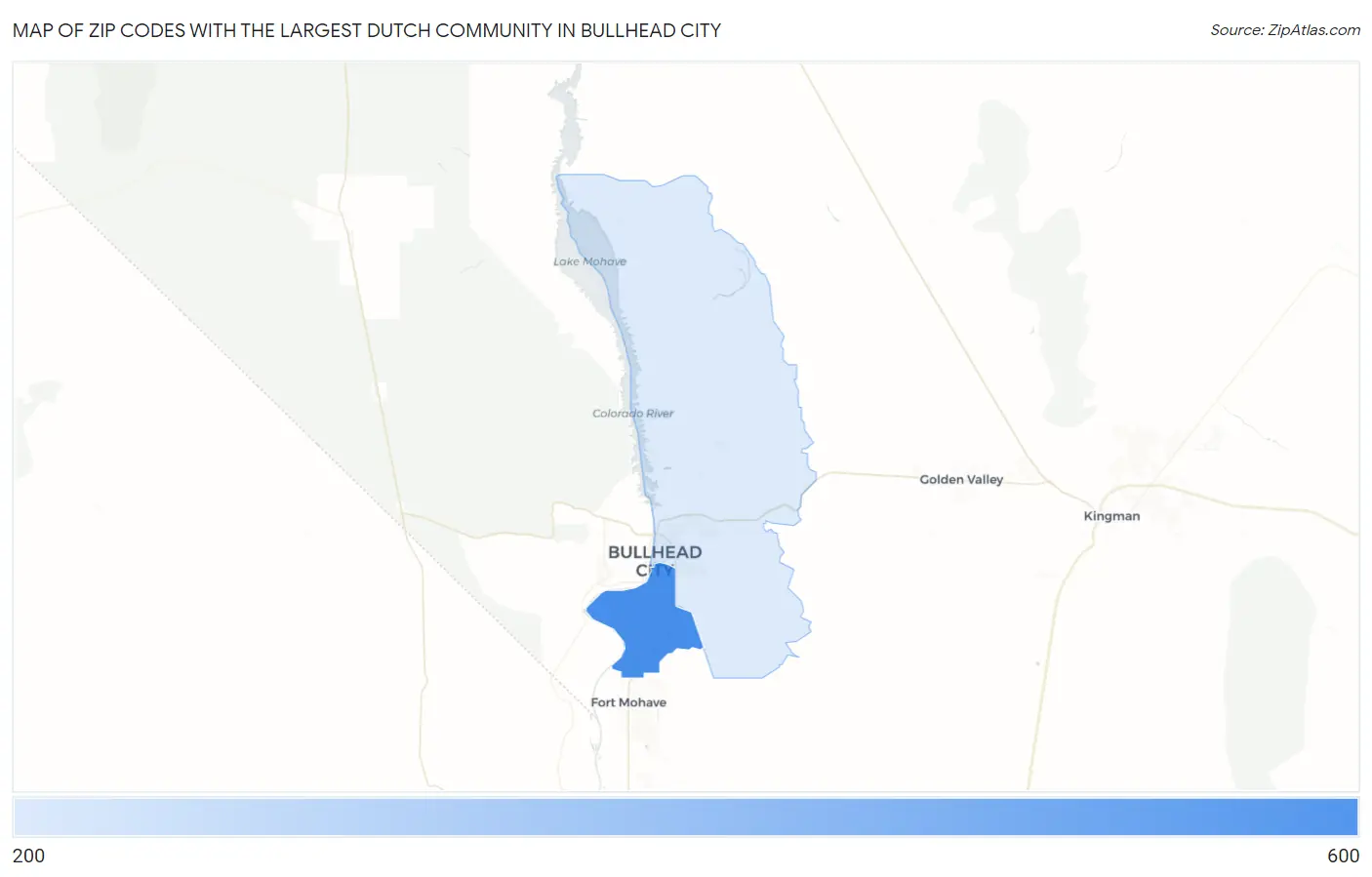 Zip Codes with the Largest Dutch Community in Bullhead City Map
