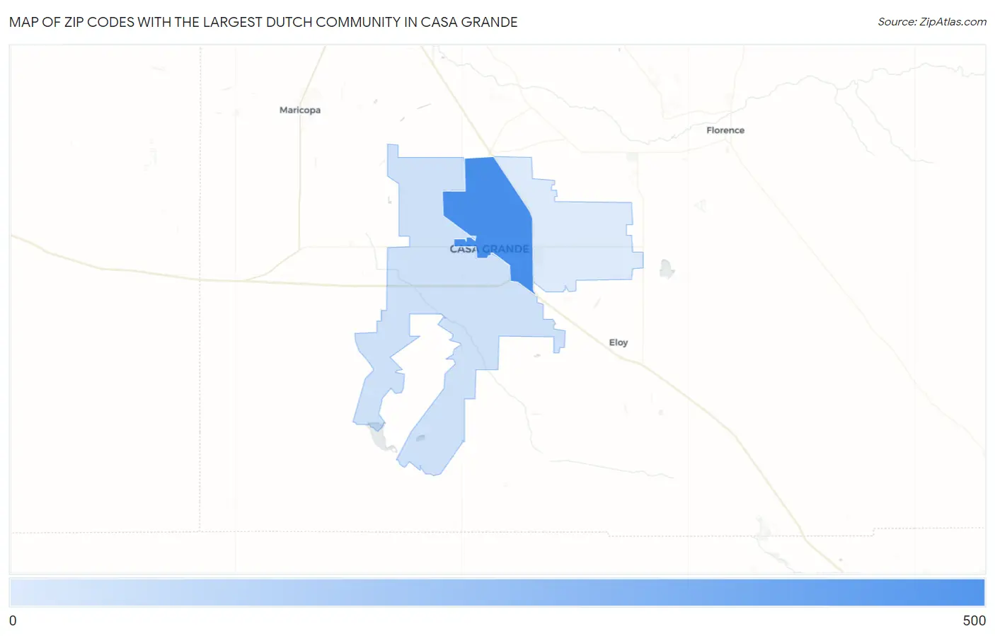 Zip Codes with the Largest Dutch Community in Casa Grande Map