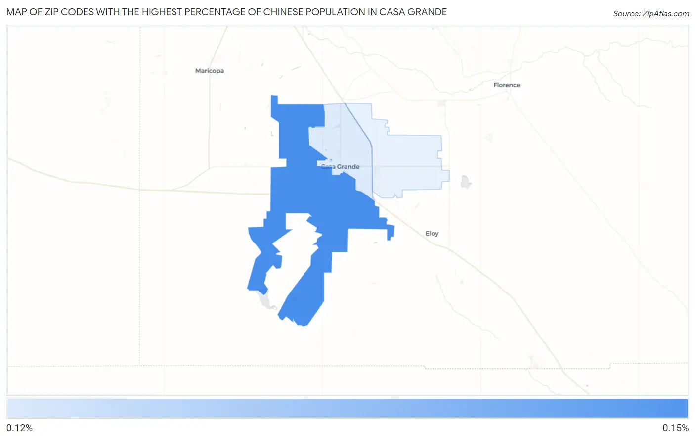 Zip Codes with the Highest Percentage of Chinese Population in Casa Grande Map