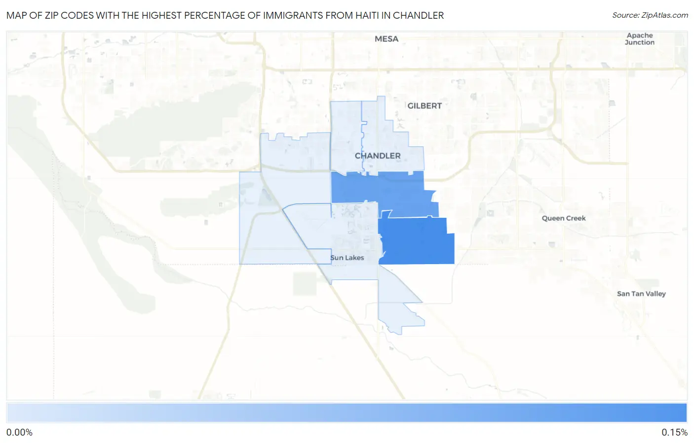 Zip Codes with the Highest Percentage of Immigrants from Haiti in Chandler Map