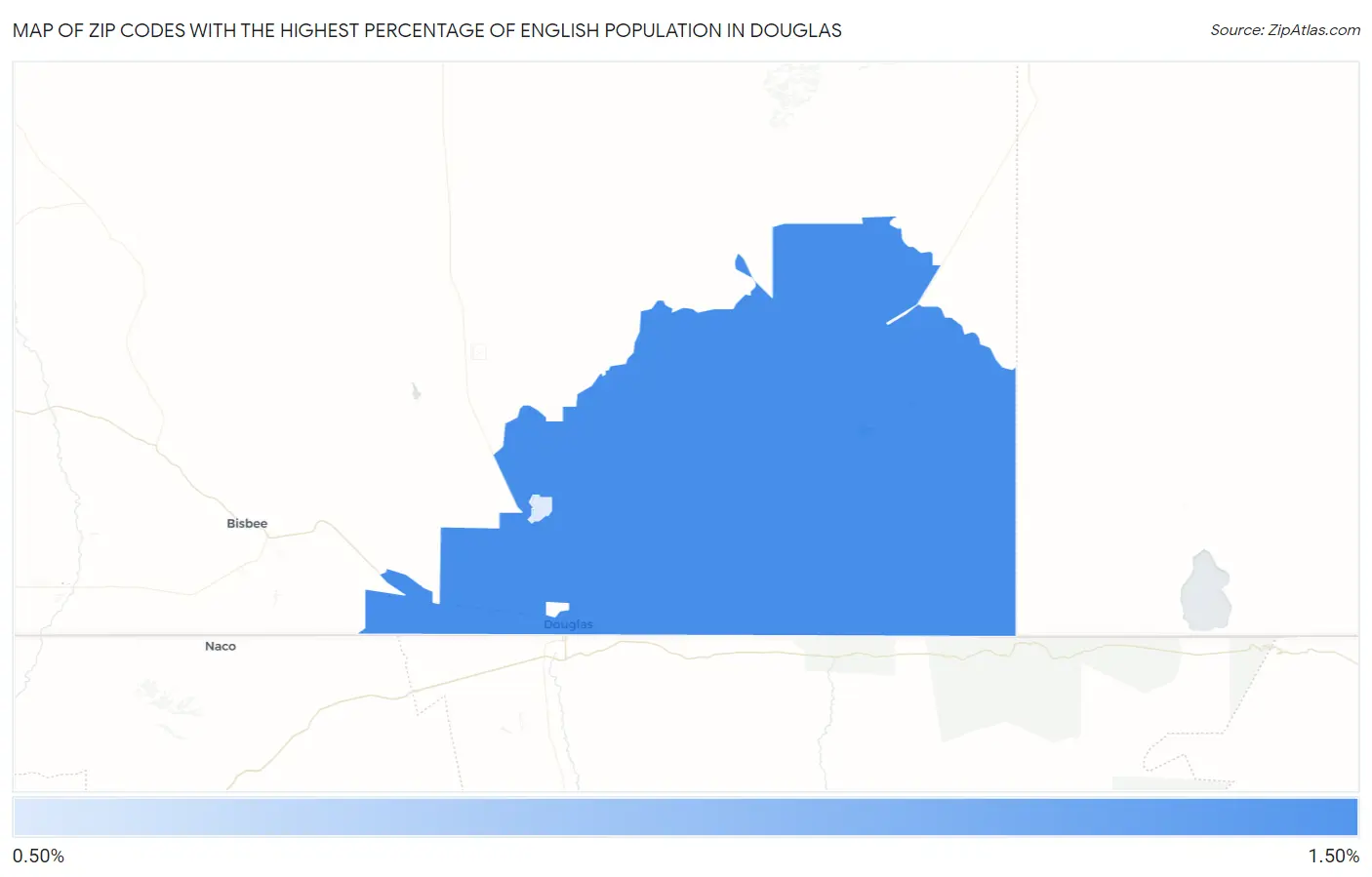 Zip Codes with the Highest Percentage of English Population in Douglas Map