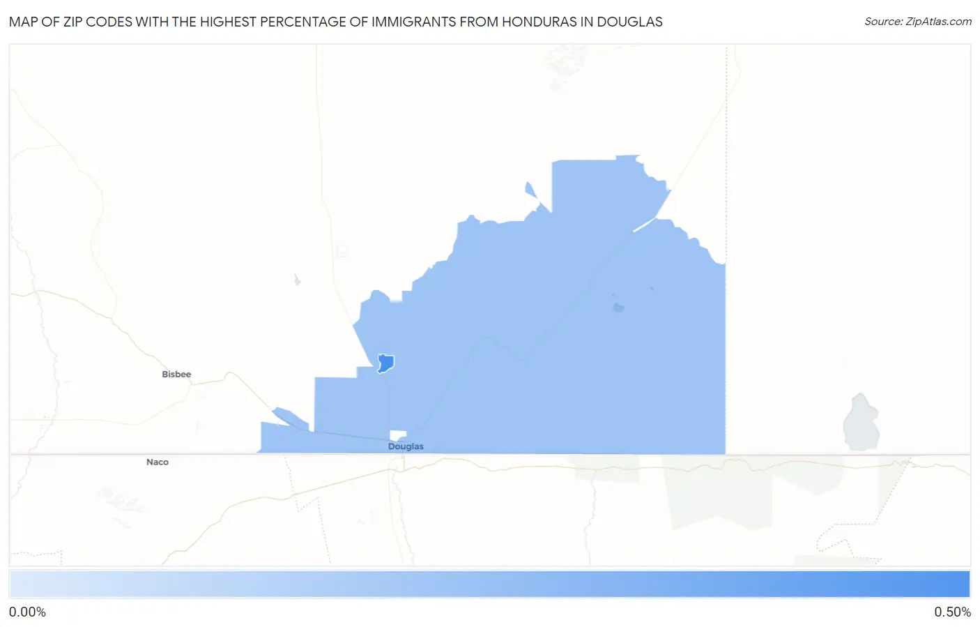 Zip Codes with the Highest Percentage of Immigrants from Honduras in Douglas Map