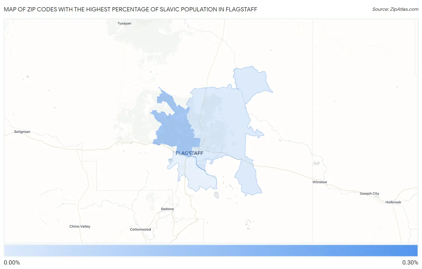 Zip Codes with the Highest Percentage of Slavic Population in Flagstaff Map