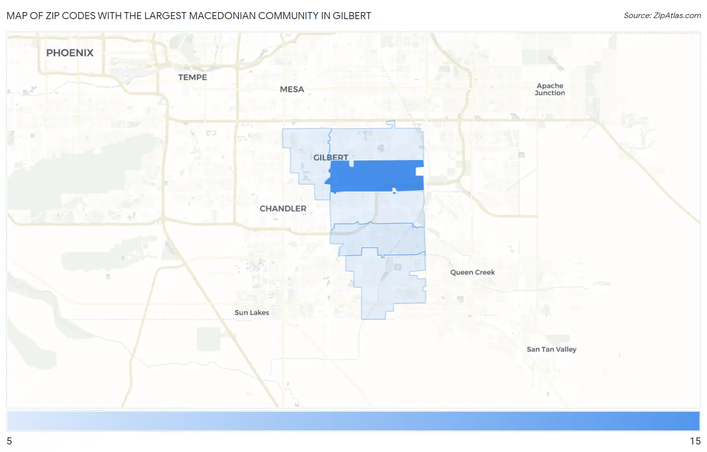Zip Codes with the Largest Macedonian Community in Gilbert Map
