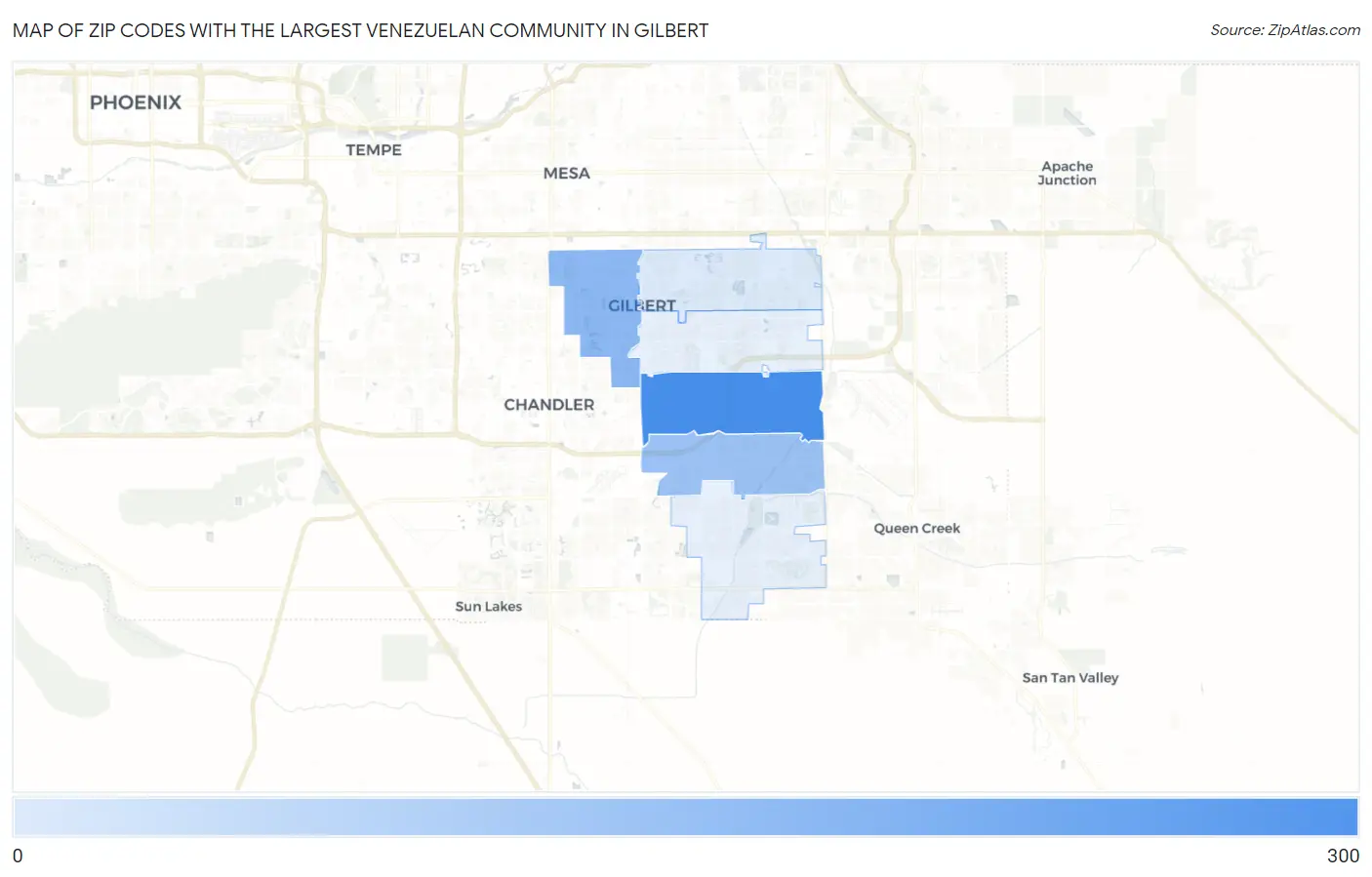 Zip Codes with the Largest Venezuelan Community in Gilbert Map