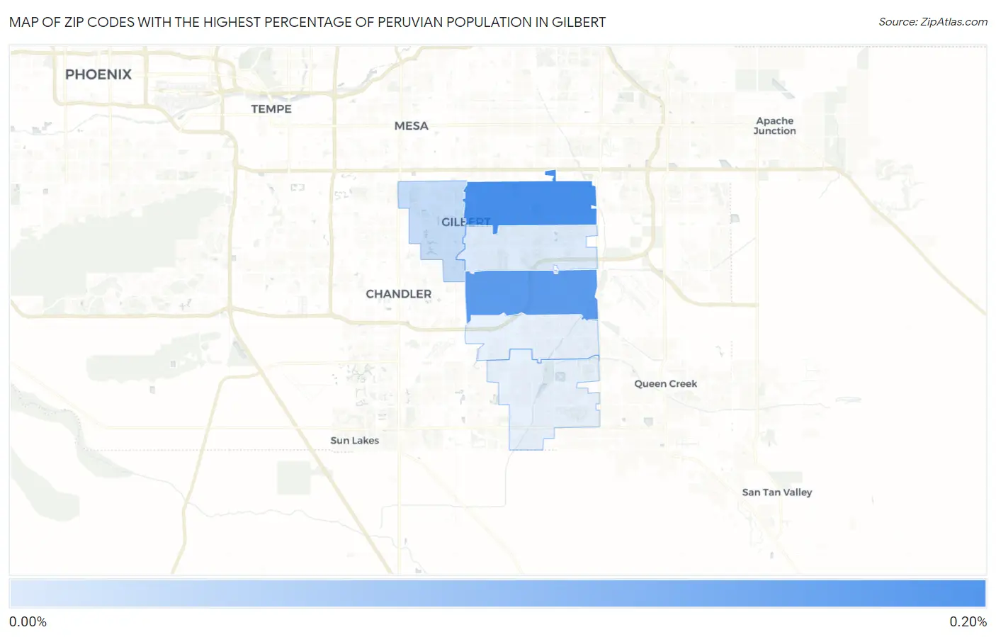 Zip Codes with the Highest Percentage of Peruvian Population in Gilbert Map