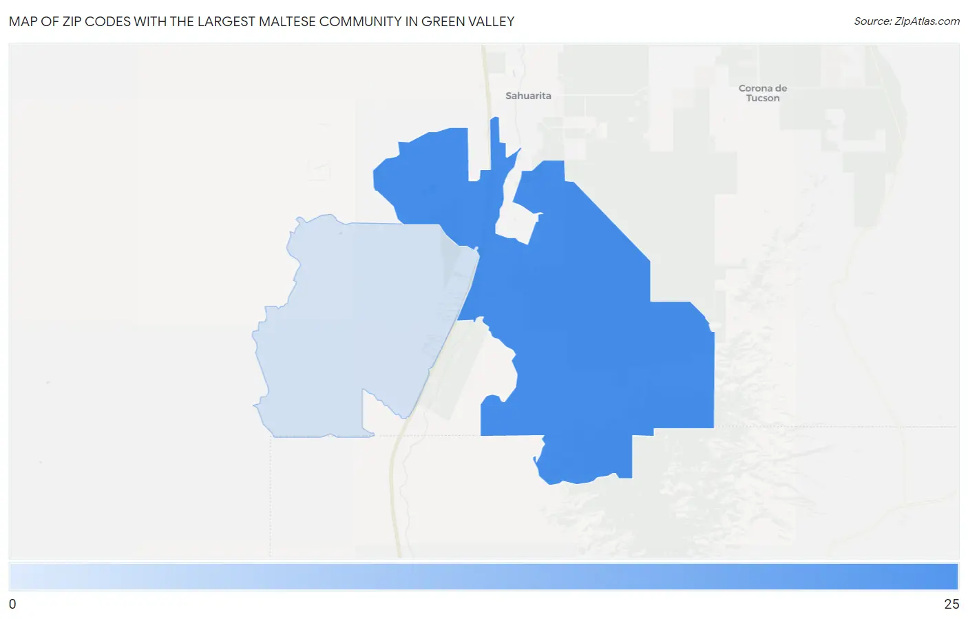 Zip Codes with the Largest Maltese Community in Green Valley Map