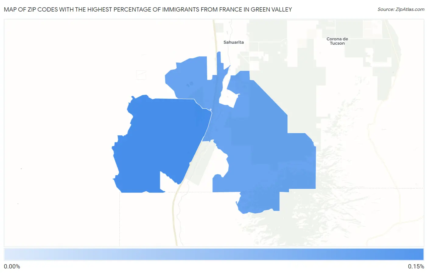 Zip Codes with the Highest Percentage of Immigrants from France in Green Valley Map