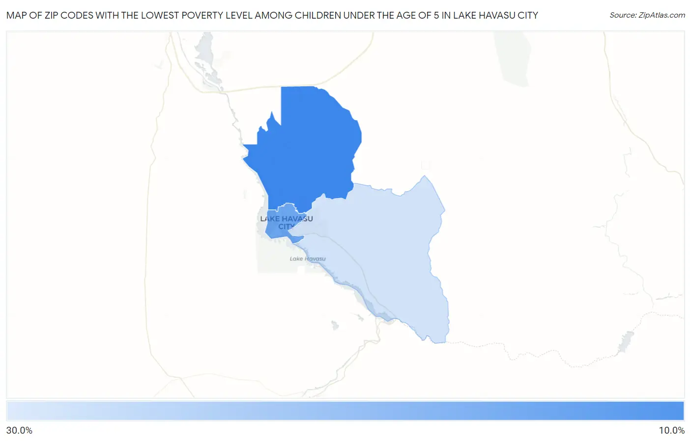 Zip Codes with the Lowest Poverty Level Among Children Under the Age of 5 in Lake Havasu City Map
