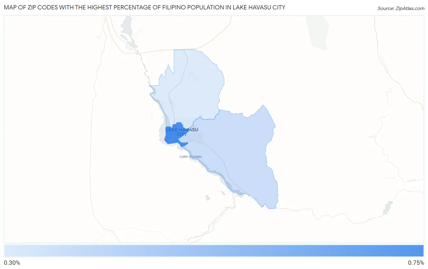 Zip Codes with the Highest Percentage of Filipino Population in Lake Havasu City Map