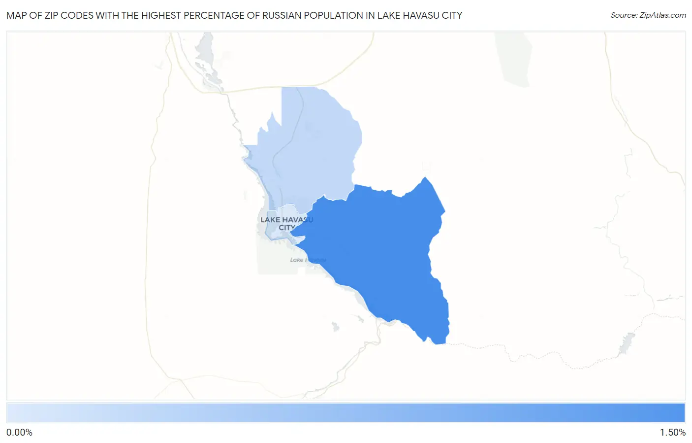 Zip Codes with the Highest Percentage of Russian Population in Lake Havasu City Map