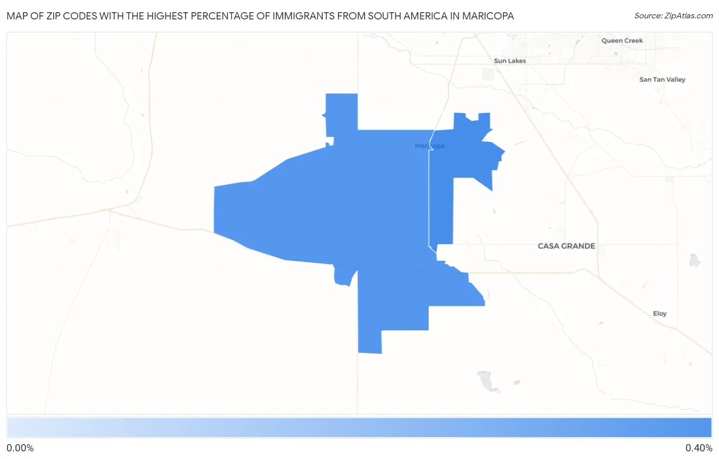 Zip Codes with the Highest Percentage of Immigrants from South America in Maricopa Map