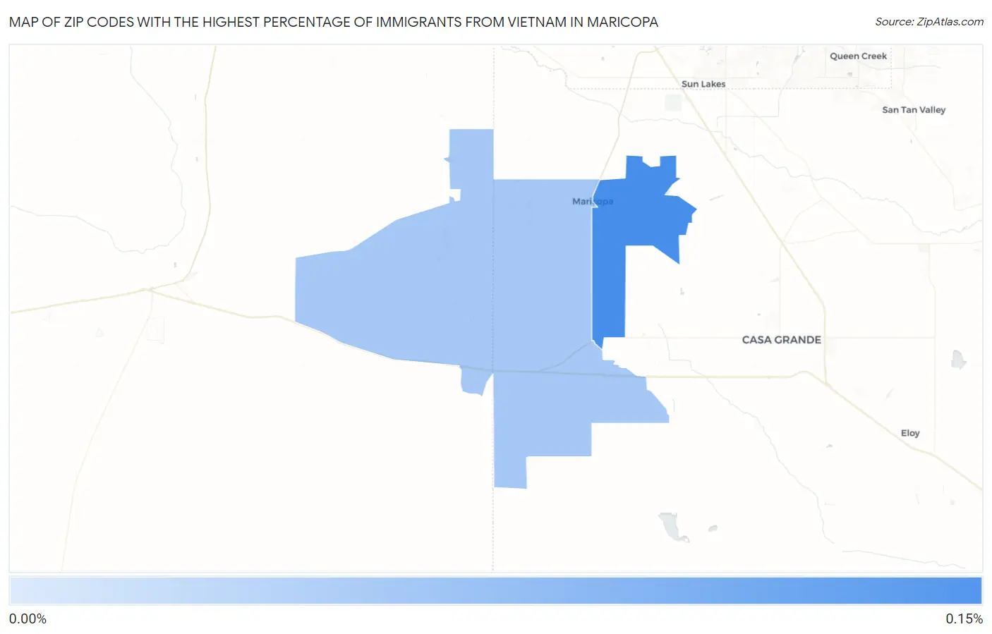 Zip Codes with the Highest Percentage of Immigrants from Vietnam in Maricopa Map