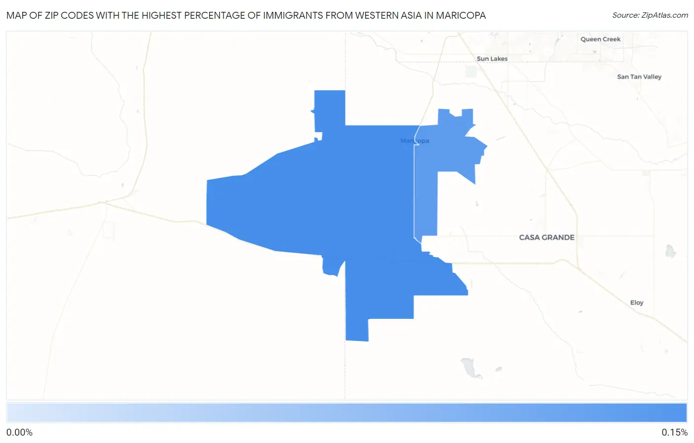 Zip Codes with the Highest Percentage of Immigrants from Western Asia in Maricopa Map