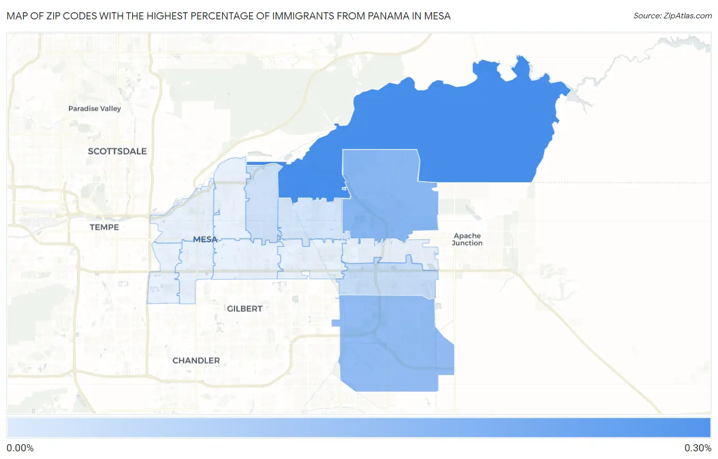 Zip Codes with the Highest Percentage of Immigrants from Panama in Mesa Map