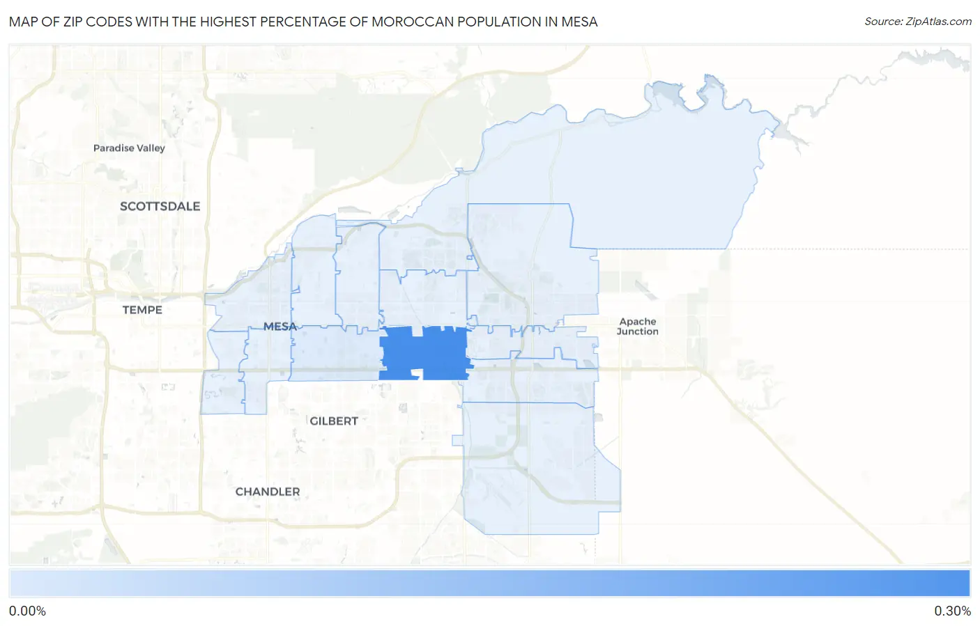 Zip Codes with the Highest Percentage of Moroccan Population in Mesa Map
