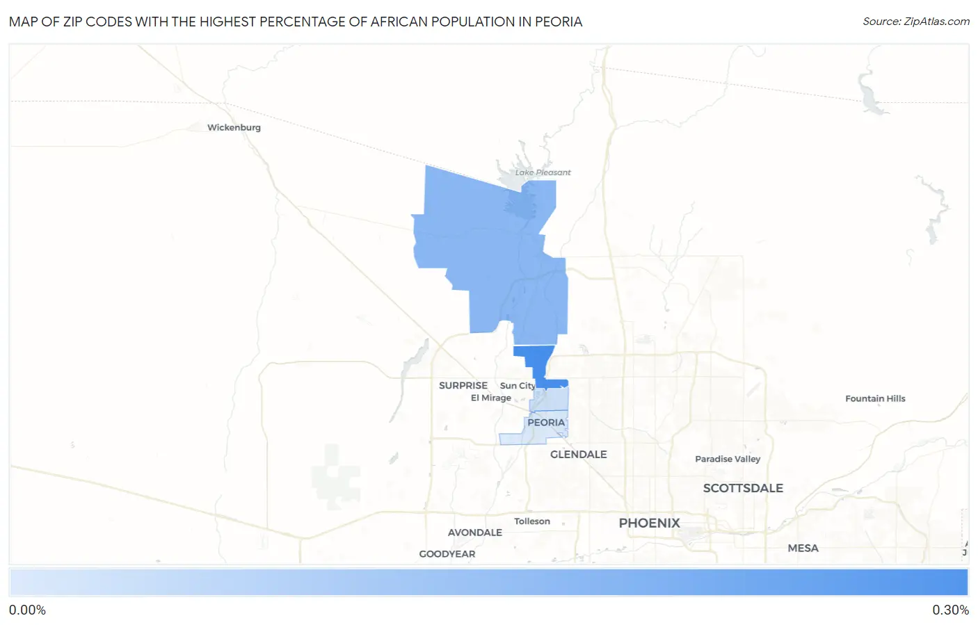 Zip Codes with the Highest Percentage of African Population in Peoria Map