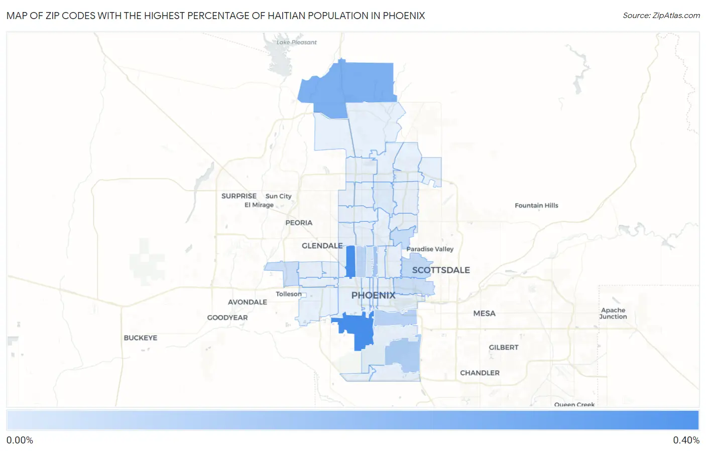 Zip Codes with the Highest Percentage of Haitian Population in Phoenix Map