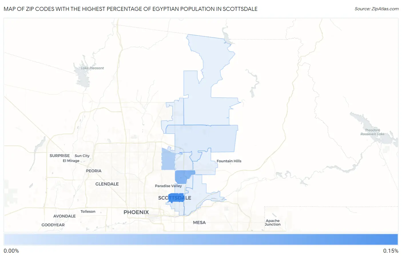 Zip Codes with the Highest Percentage of Egyptian Population in Scottsdale Map