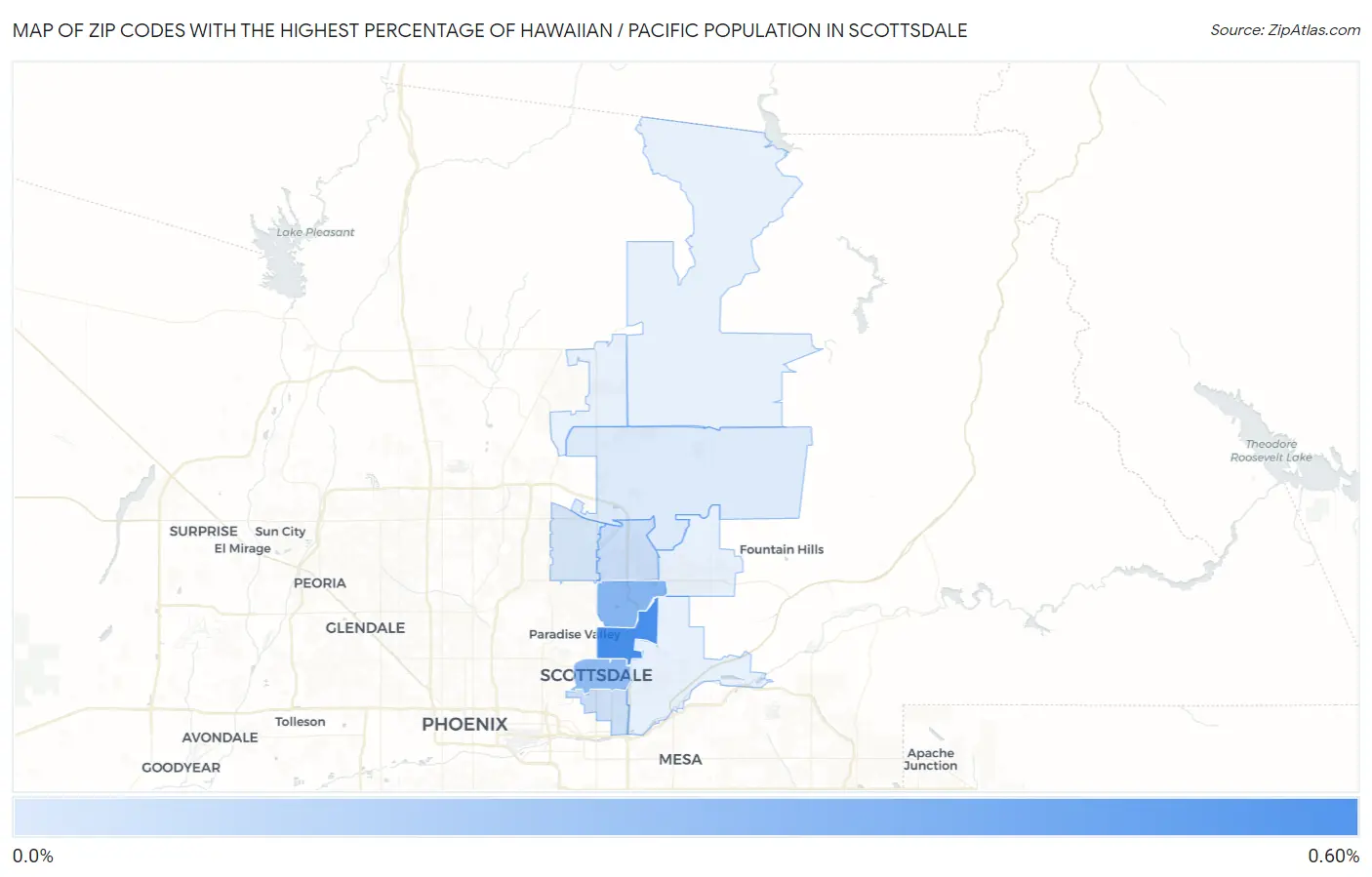 Zip Codes with the Highest Percentage of Hawaiian / Pacific Population in Scottsdale Map