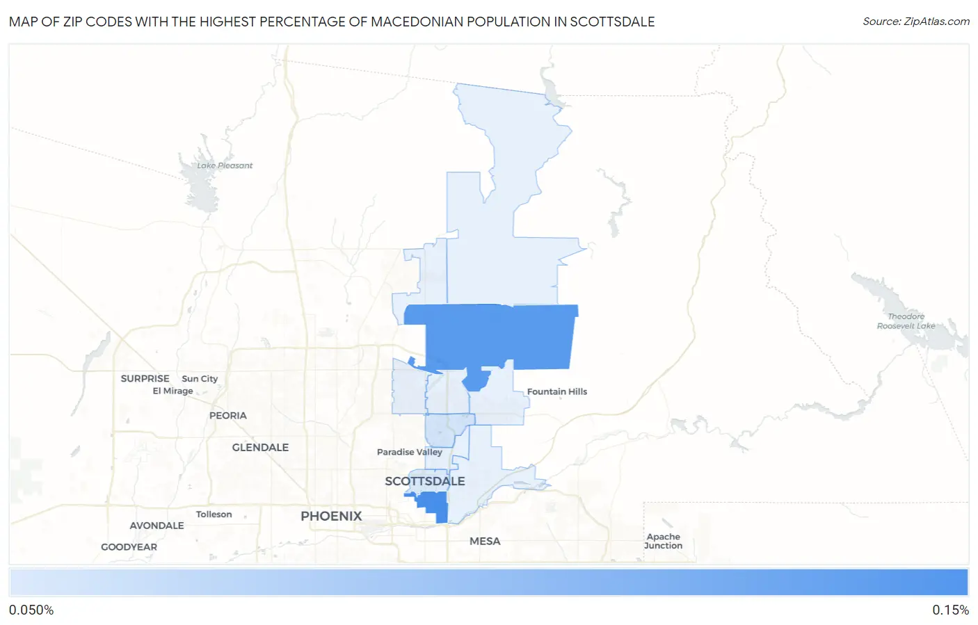 Zip Codes with the Highest Percentage of Macedonian Population in Scottsdale Map