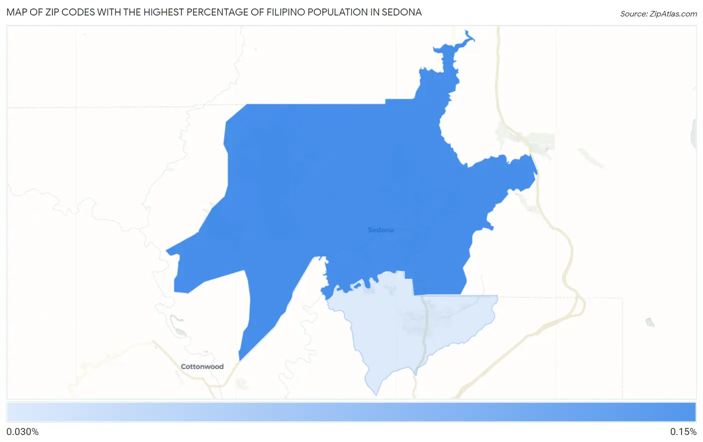 Zip Codes with the Highest Percentage of Filipino Population in Sedona Map