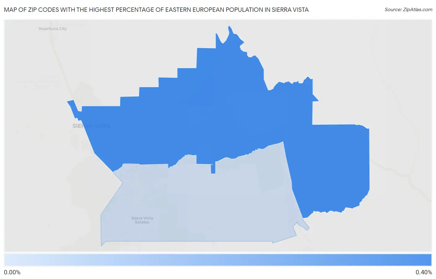 Zip Codes with the Highest Percentage of Eastern European Population in Sierra Vista Map