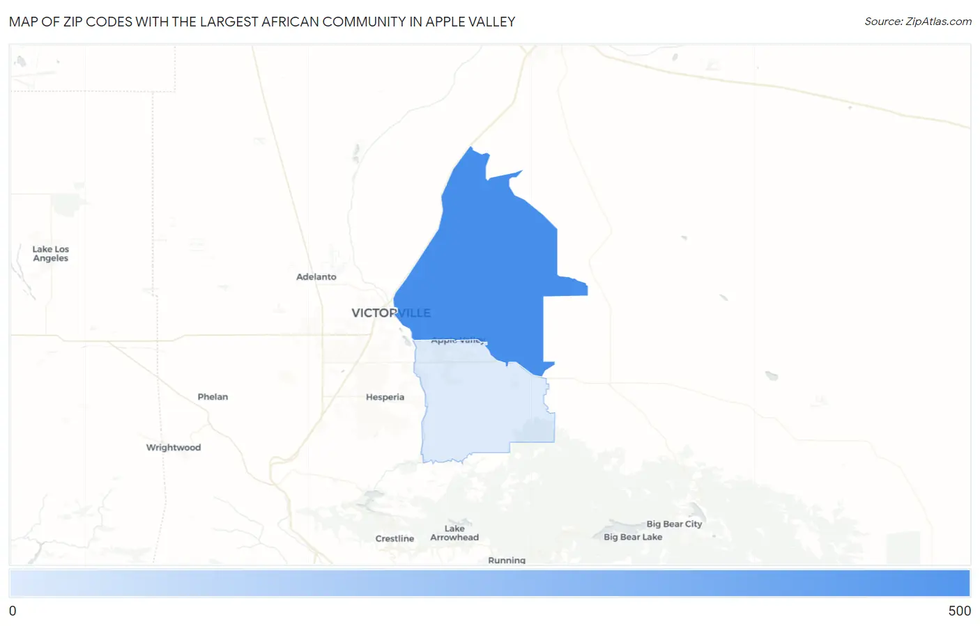 Zip Codes with the Largest African Community in Apple Valley Map