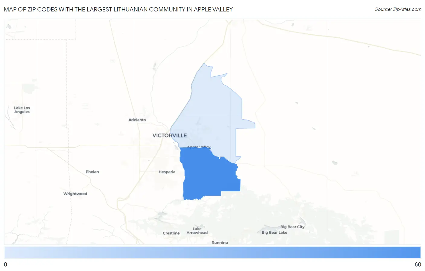 Zip Codes with the Largest Lithuanian Community in Apple Valley Map