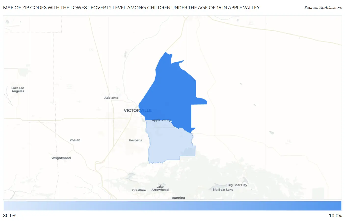 Zip Codes with the Lowest Poverty Level Among Children Under the Age of 16 in Apple Valley Map