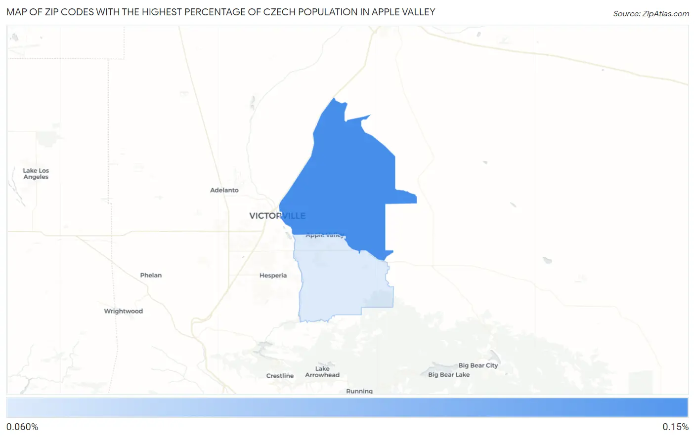 Zip Codes with the Highest Percentage of Czech Population in Apple Valley Map