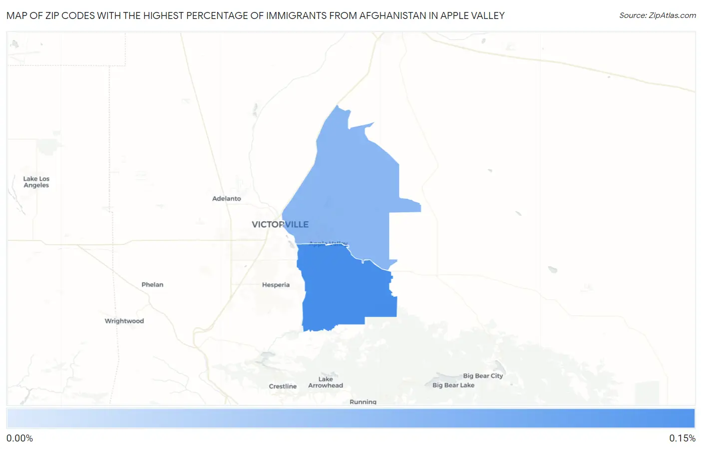 Zip Codes with the Highest Percentage of Immigrants from Afghanistan in Apple Valley Map