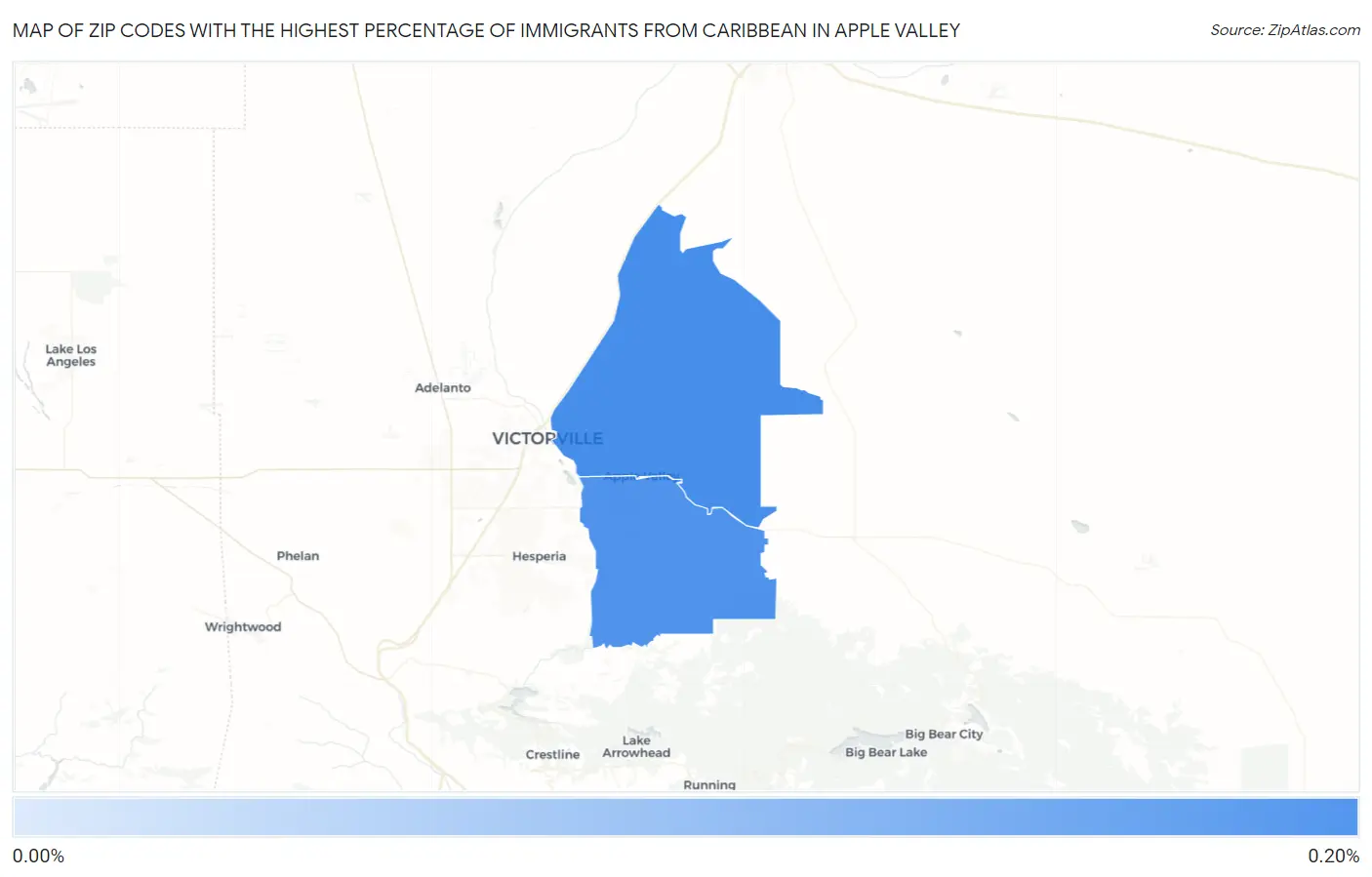 Zip Codes with the Highest Percentage of Immigrants from Caribbean in Apple Valley Map