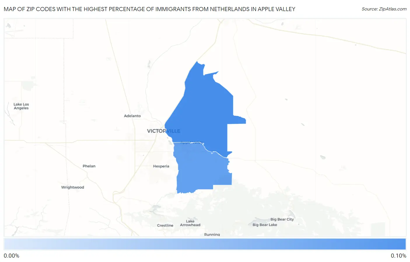 Zip Codes with the Highest Percentage of Immigrants from Netherlands in Apple Valley Map