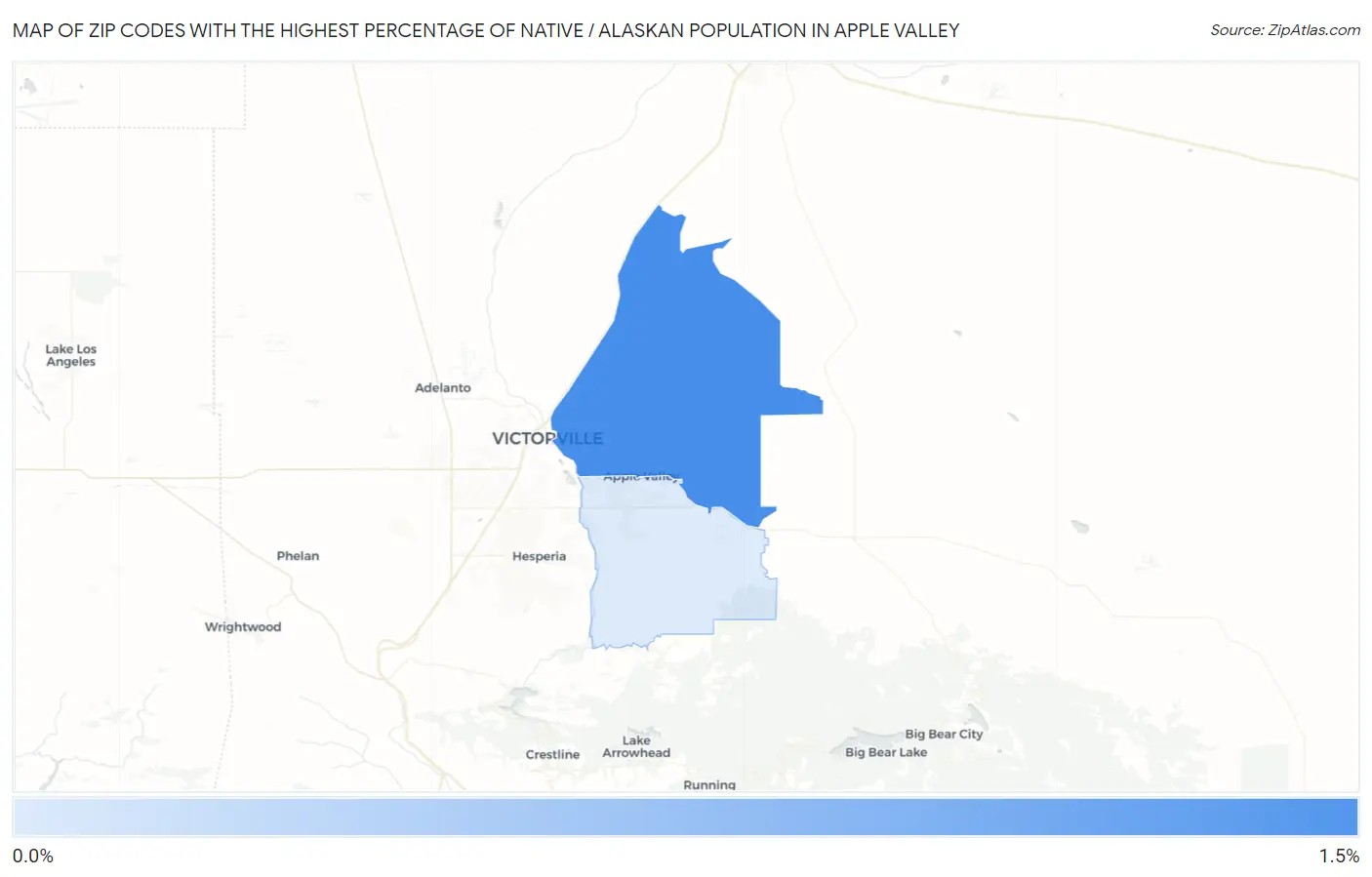 Zip Codes with the Highest Percentage of Native / Alaskan Population in Apple Valley Map