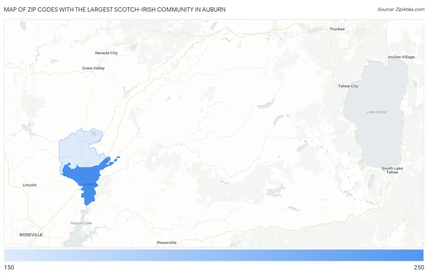 Zip Codes with the Largest Scotch-Irish Community in Auburn Map