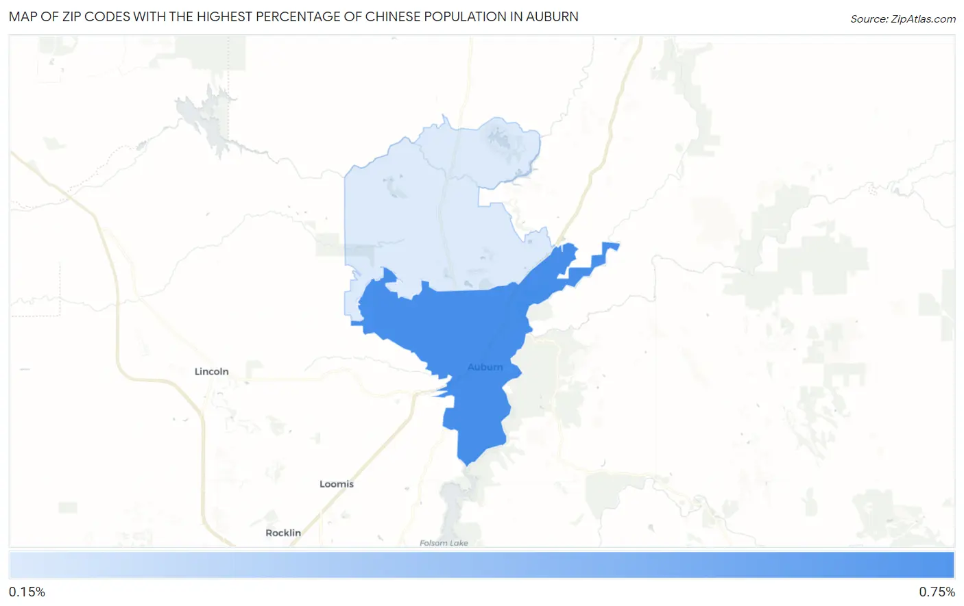 Zip Codes with the Highest Percentage of Chinese Population in Auburn Map