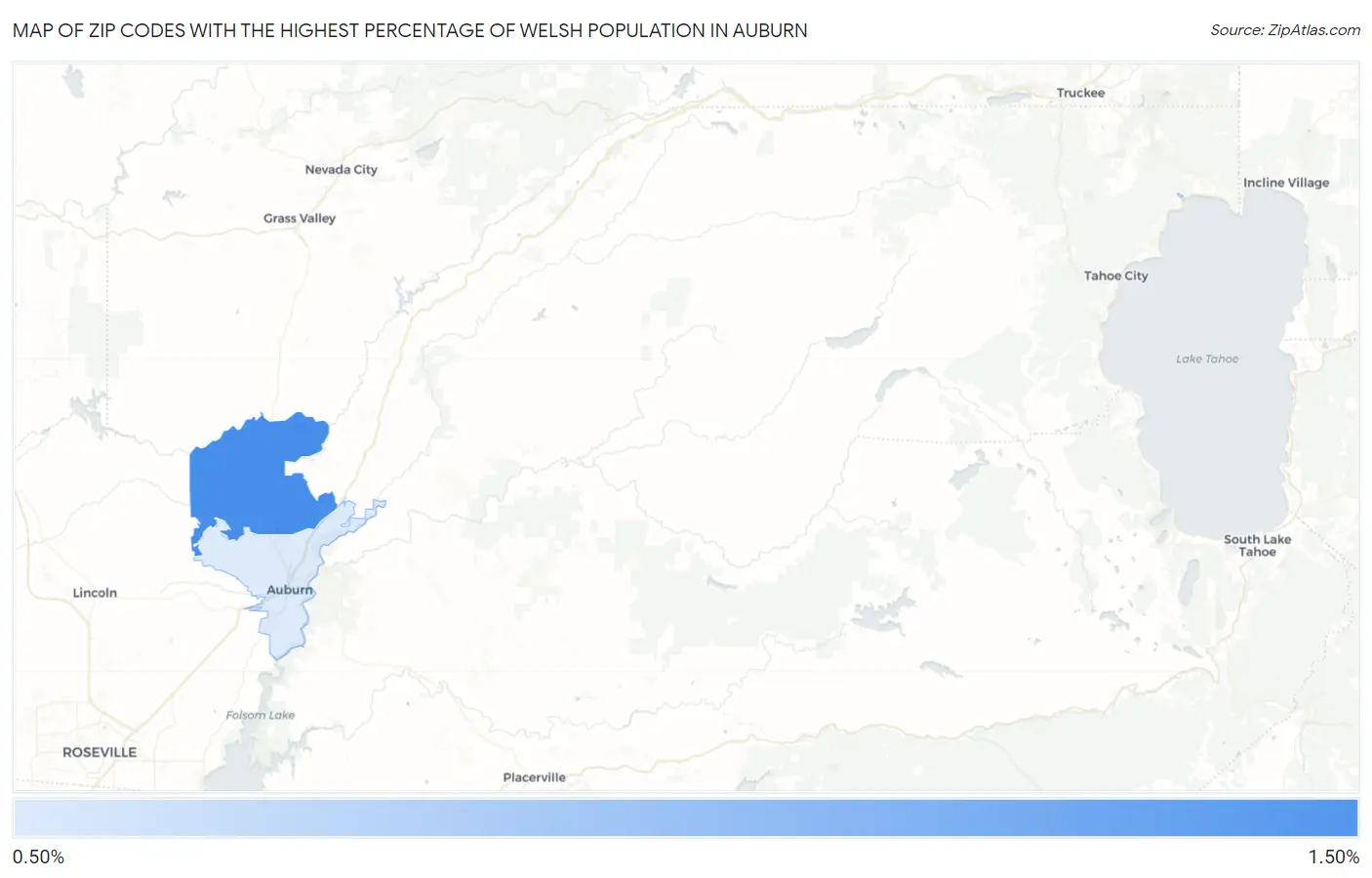 Zip Codes with the Highest Percentage of Welsh Population in Auburn Map