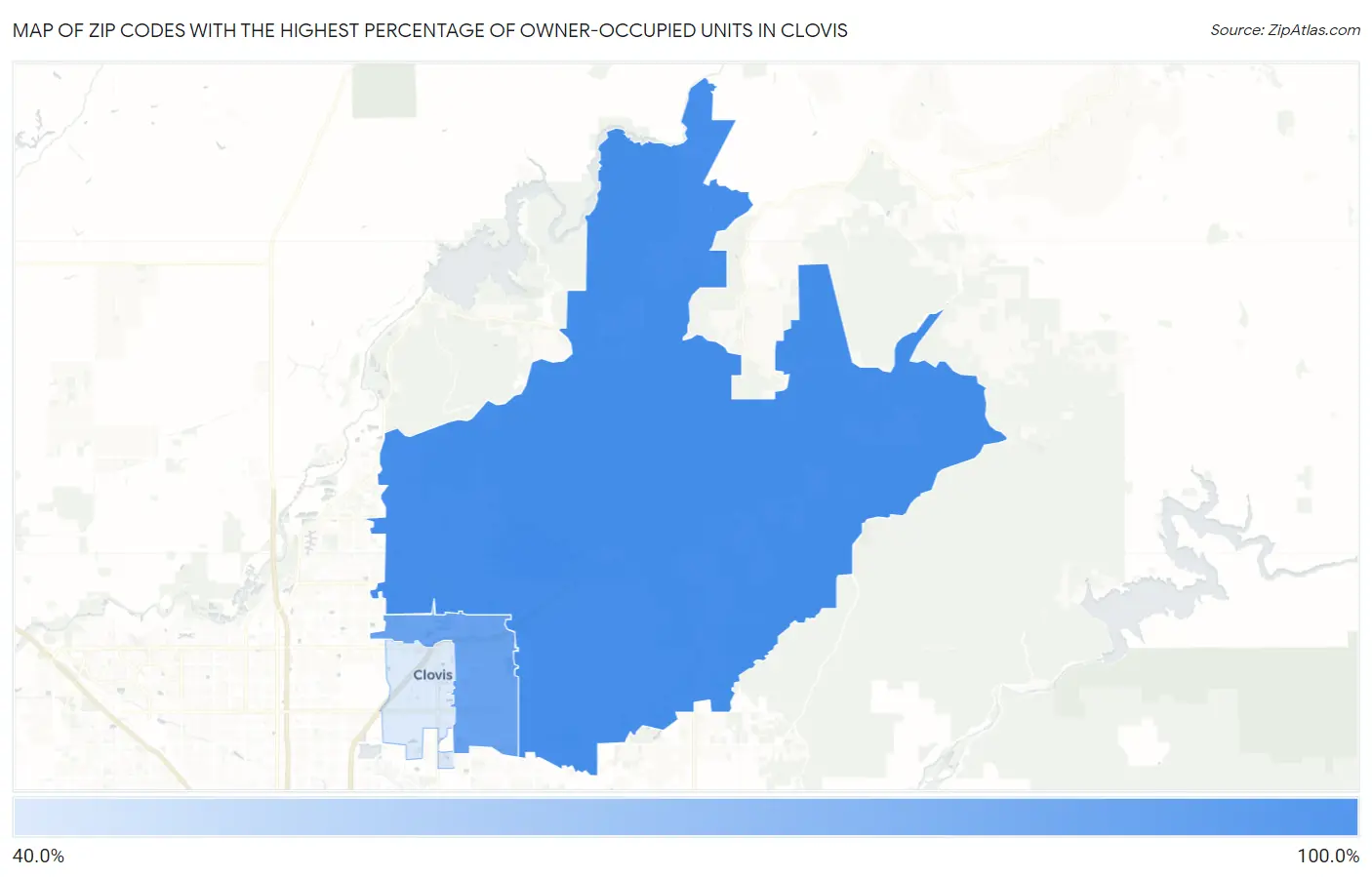 Zip Codes with the Highest Percentage of Owner-Occupied Units in Clovis Map