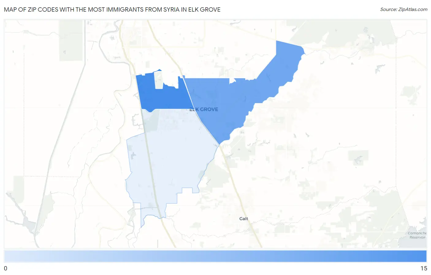 Zip Codes with the Most Immigrants from Syria in Elk Grove Map