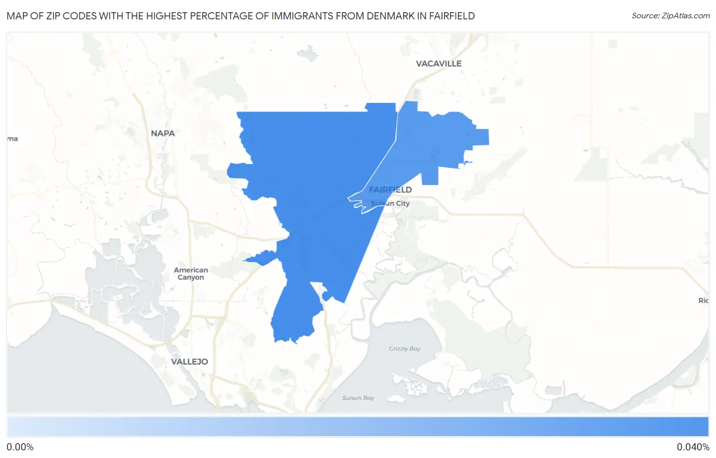 Zip Codes with the Highest Percentage of Immigrants from Denmark in Fairfield Map