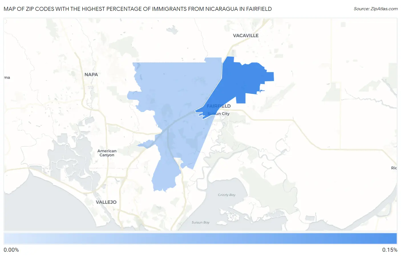 Zip Codes with the Highest Percentage of Immigrants from Nicaragua in Fairfield Map