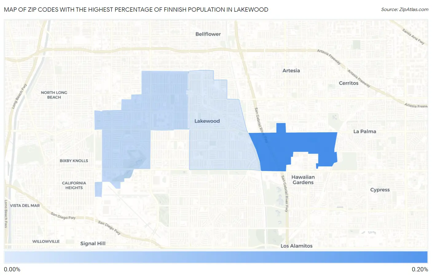 Zip Codes with the Highest Percentage of Finnish Population in Lakewood Map