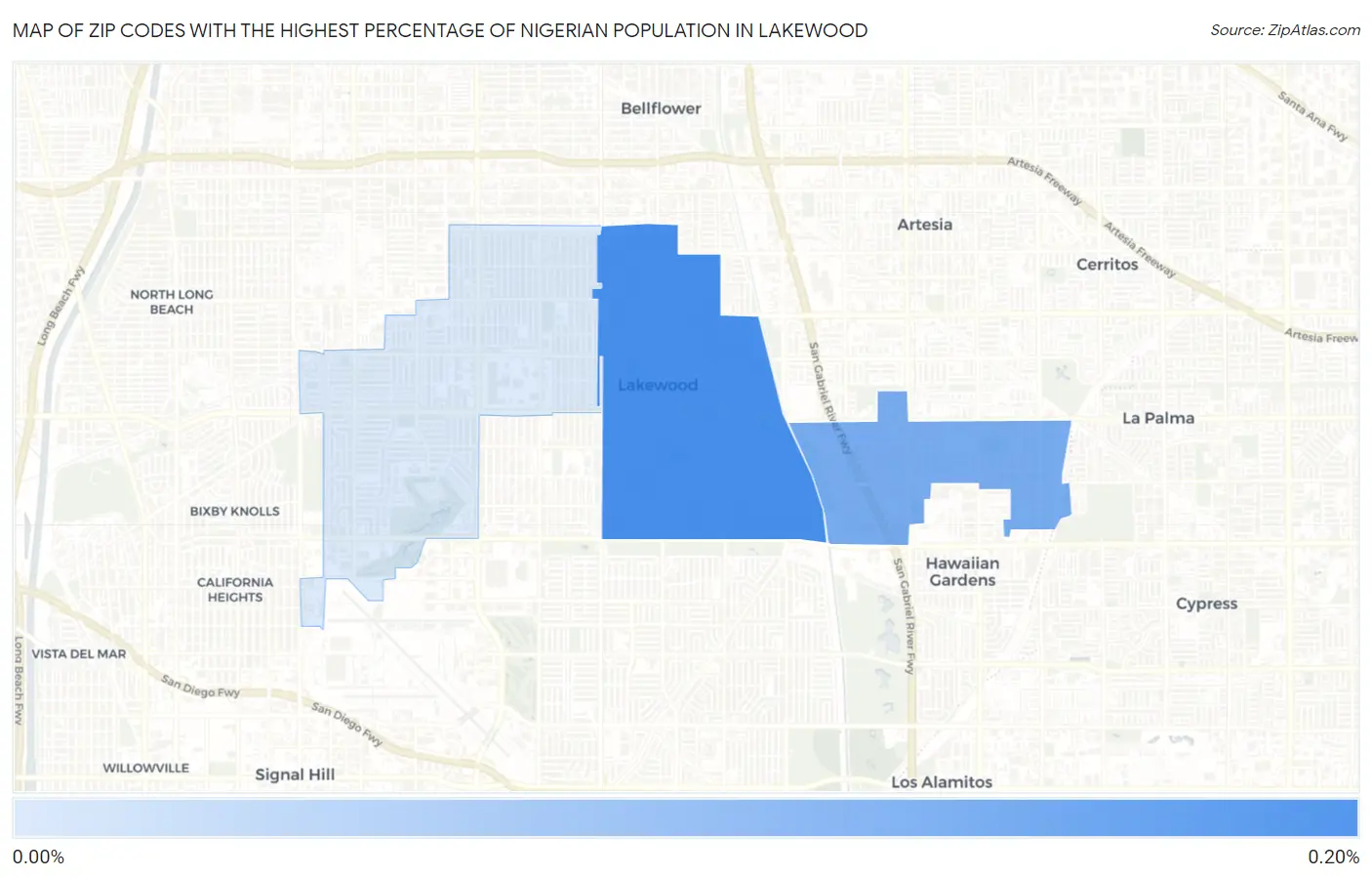Zip Codes with the Highest Percentage of Nigerian Population in Lakewood Map