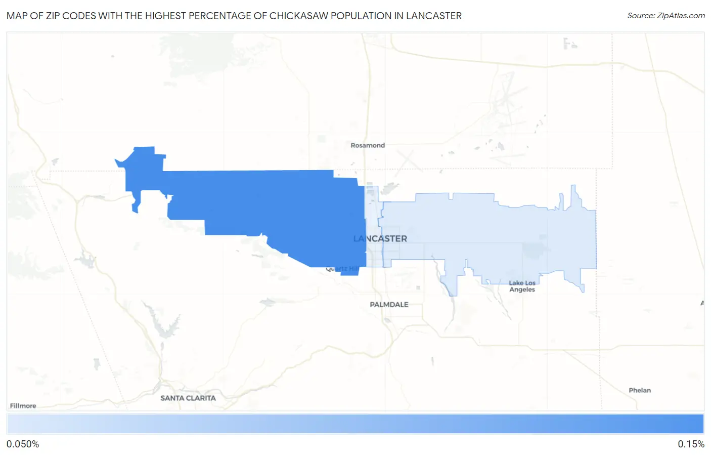 Zip Codes with the Highest Percentage of Chickasaw Population in Lancaster Map