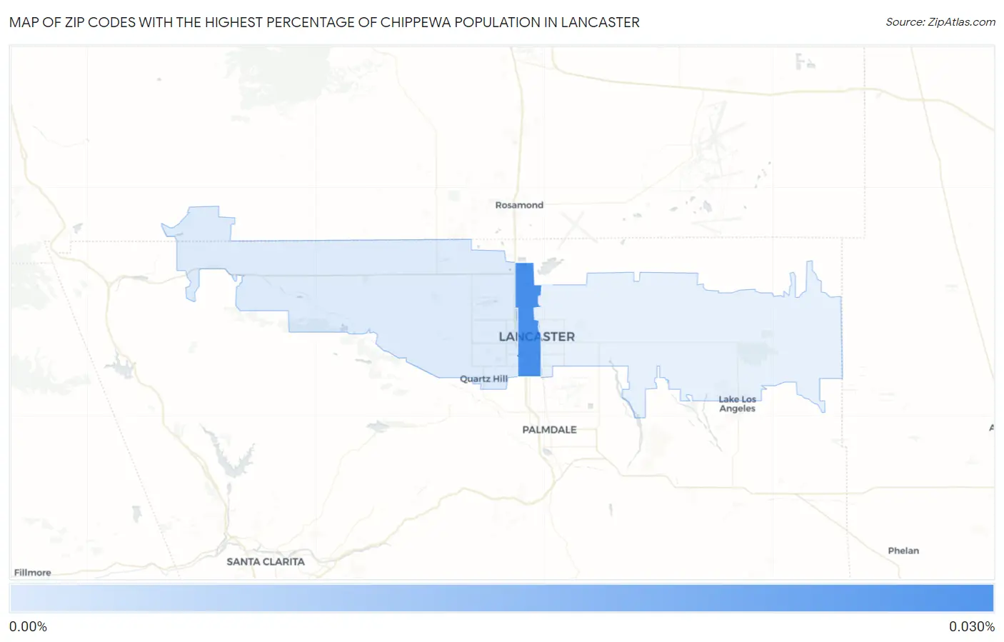 Zip Codes with the Highest Percentage of Chippewa Population in Lancaster Map