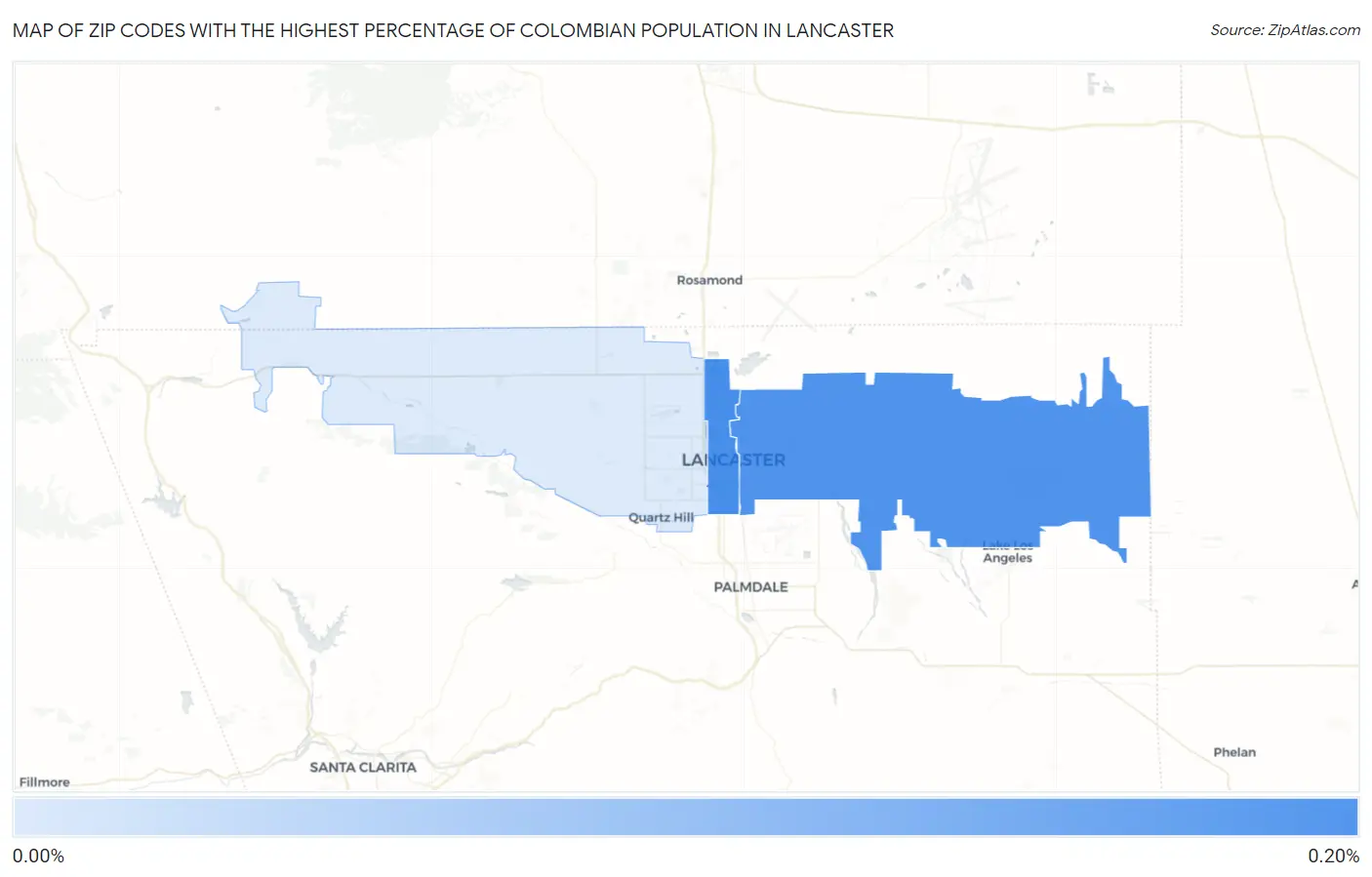 Zip Codes with the Highest Percentage of Colombian Population in Lancaster Map